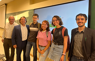 Alberto Abánades, Juan Carlos Hernández, alumnos del Master y Miguel Manjón